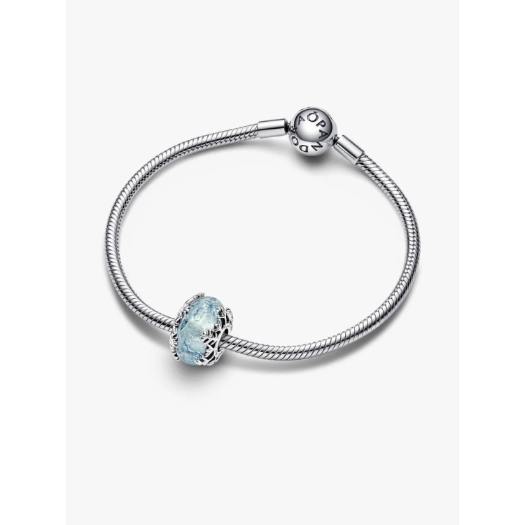 PANDORA ΜΟΜΕΝΤS Σύμβολο Χειμωνιάτικη Mαγεία με Γαλάζιο Γυαλί Murano