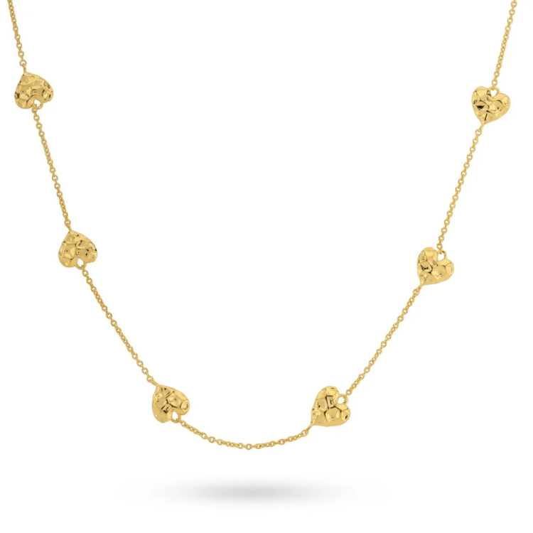 24KAE Silent Love Hearts Necklace 