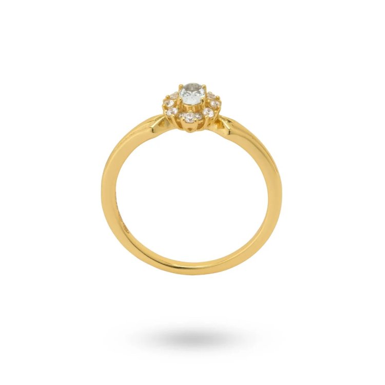 24KAE Vintage Look Ring with Colored Stones