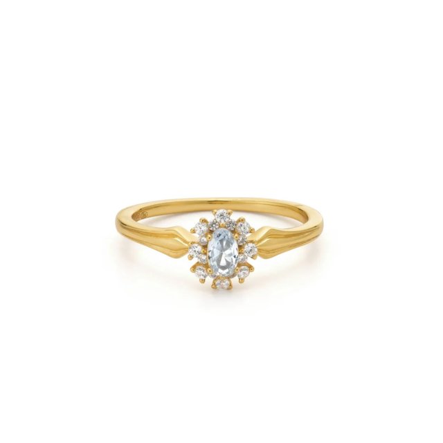 24KAE Vintage Look Ring with Colored Stones