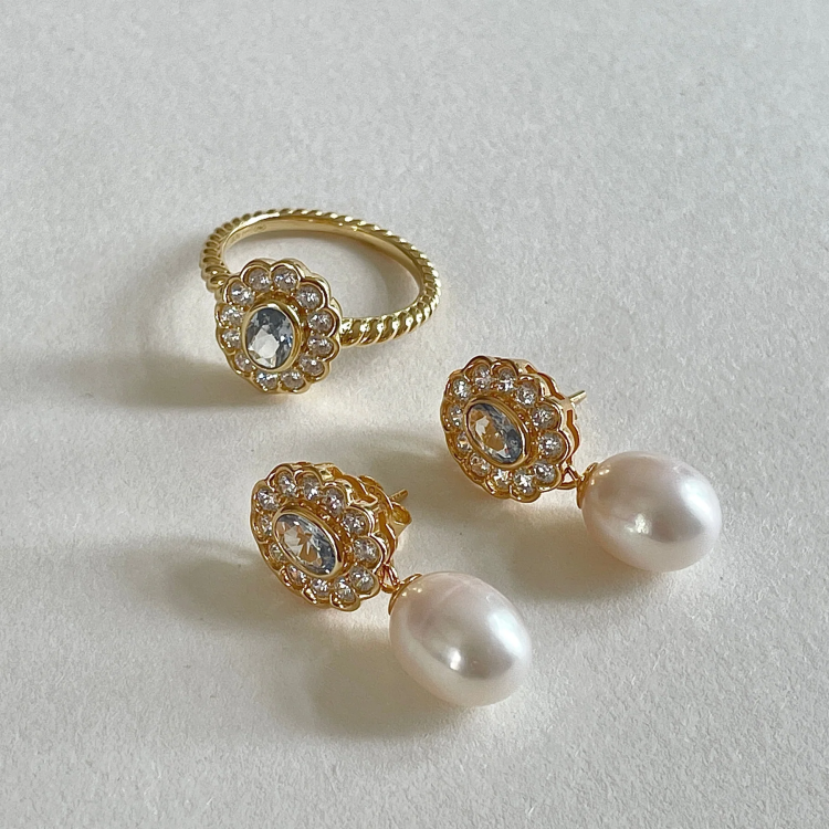 24KAE Blue Bloom Ring