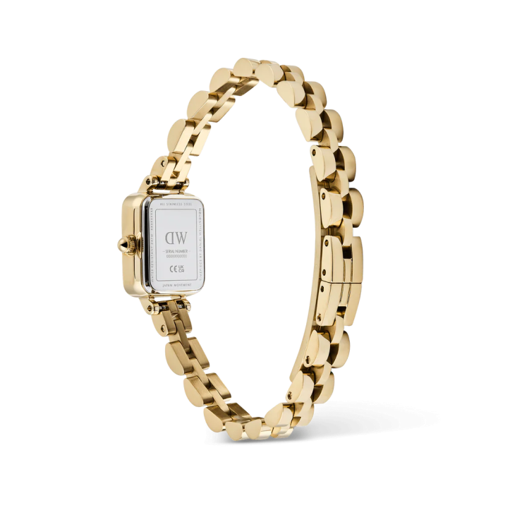 DANIEL WELLINGTON Quadro Mini Arch 3-link Emerald Sunray Gold