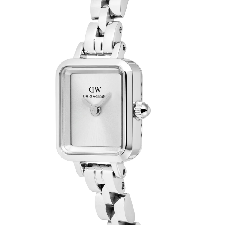 DANIEL WELLINGTON Quadro Mini Arch 3-link White Sunray Silver