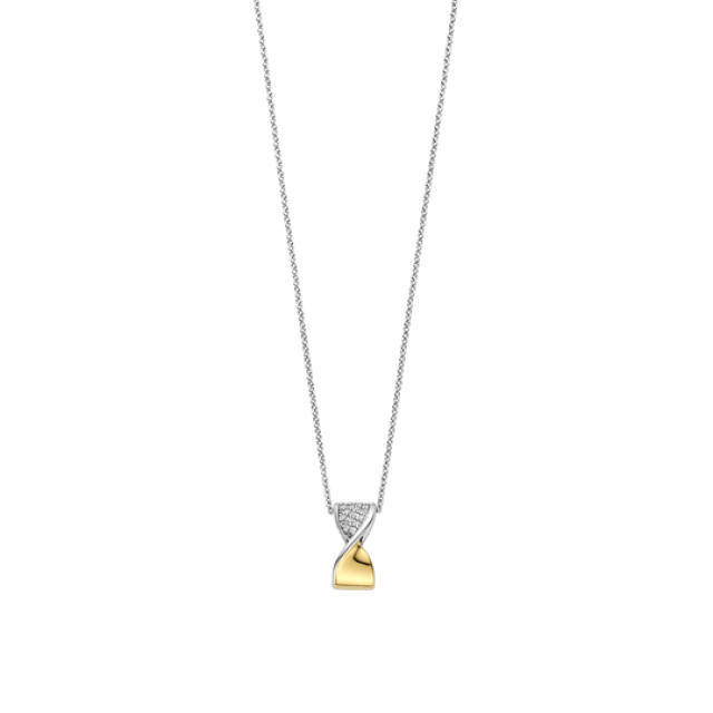 TI SENTO MILANO Two Tone Hoop Necklace with Zircon in Silver 925
