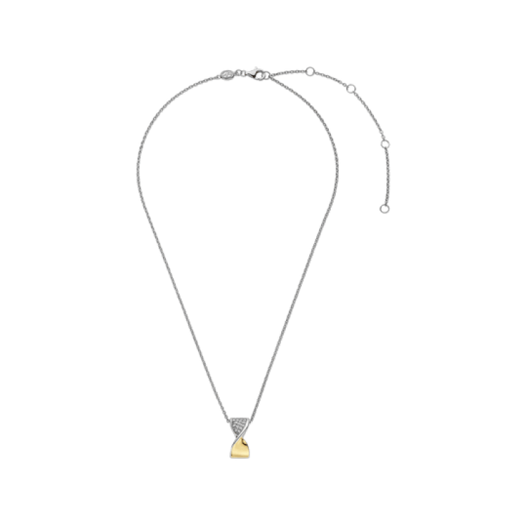 TI SENTO MILANO Two Tone Hoop Necklace with Zircon in Silver 925
