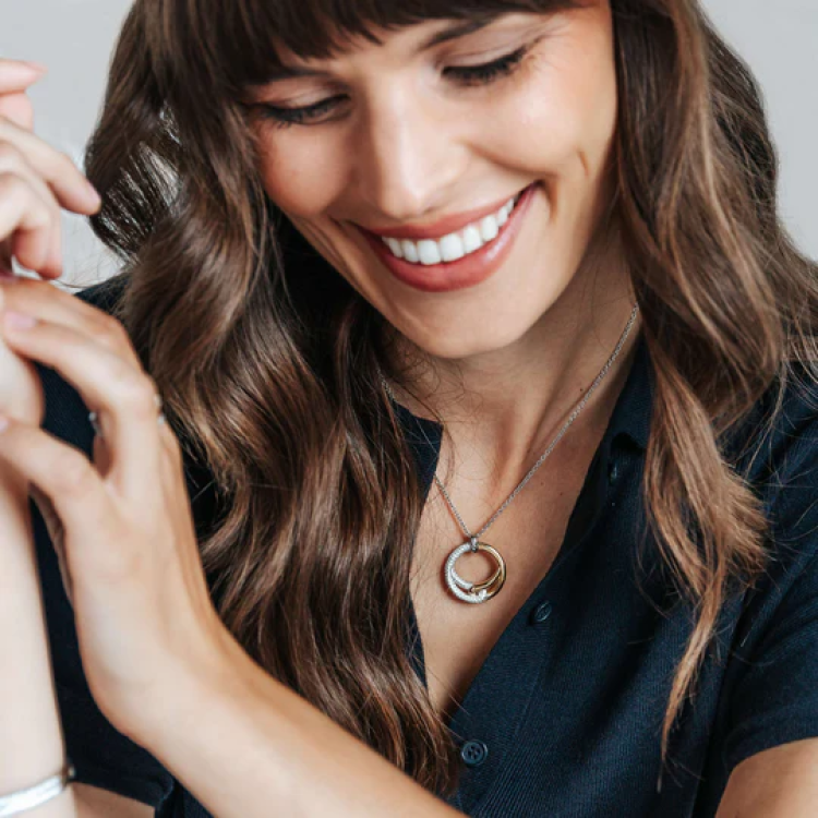 TI SENTO MILANO Two Tone Necklace with Zircon in Silver 925