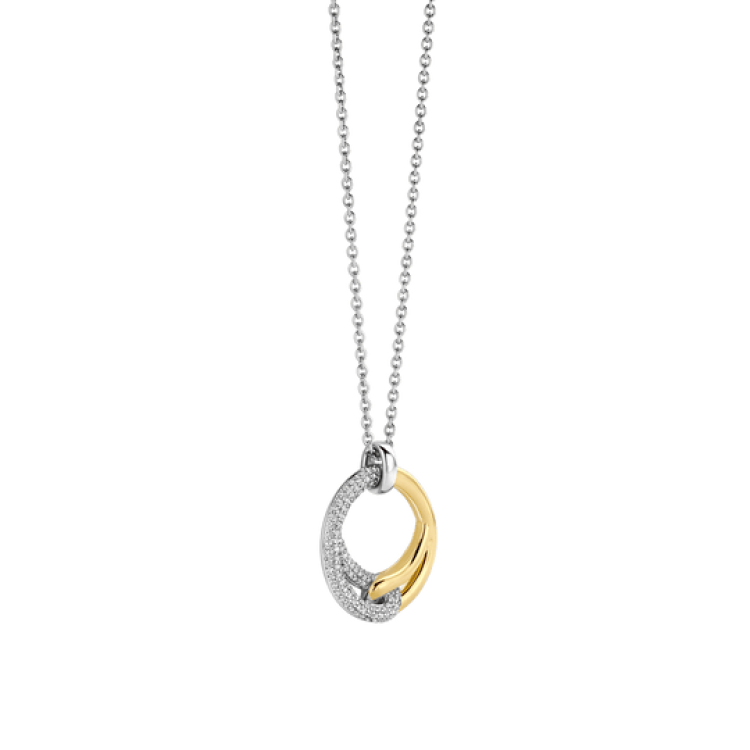 TI SENTO MILANO Two Tone Necklace with Zircon in Silver 925