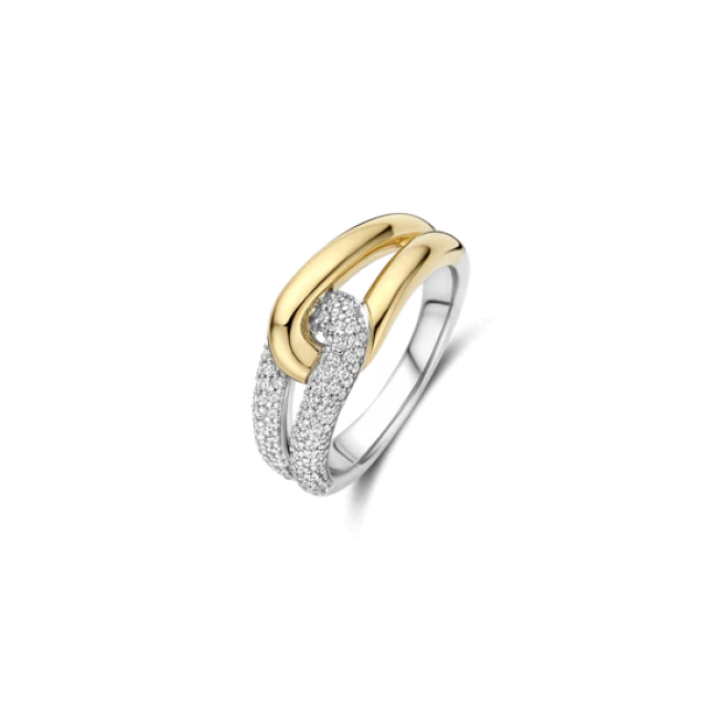 TI SENTO MILANO Two Tone Ring in Silver 925 with Zircon