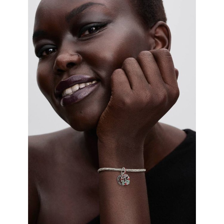 PANDORA ΜΟΜΕΝΤS Διπλό Κρεμαστό Σύμβολο με Χριστουγεννιάτικο Στεφάνι