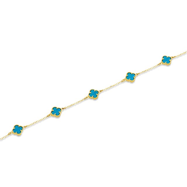 Βραχιόλι σε Κίτρινο Χρυσό 14Κ με Τυρκουάζ