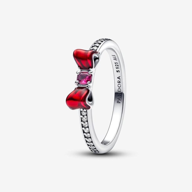 PANDORA x DISNEY Δαχτυλίδι με Κόκκινο Φιόγκο Χιονάτης της Disney