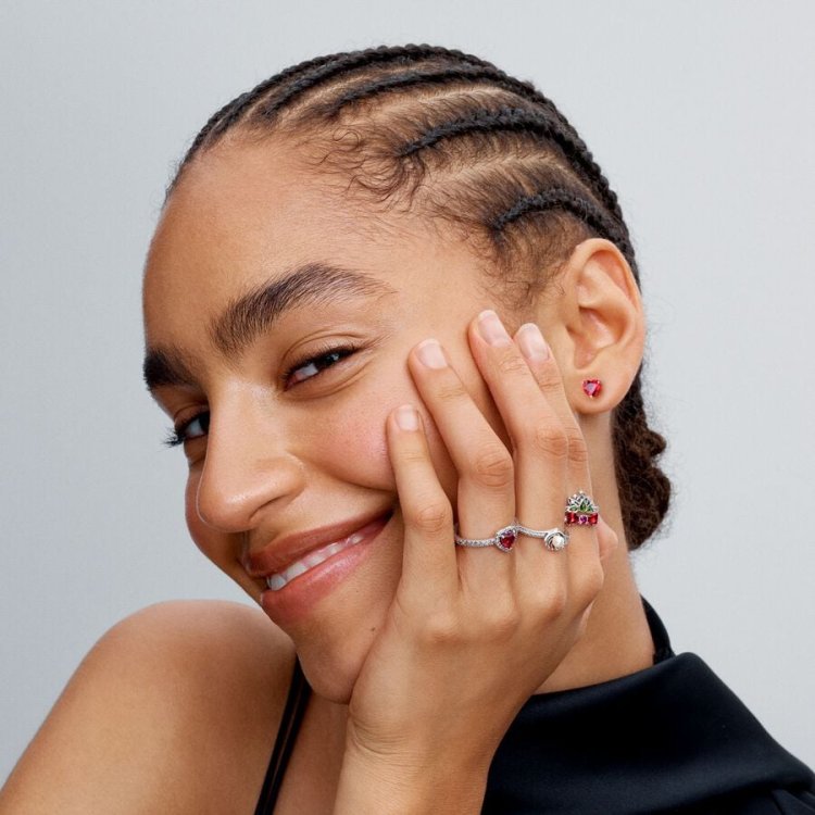 PANDORA x DISNEY Δαχτυλίδι με Κόκκινο Φιόγκο Χιονάτης της Disney