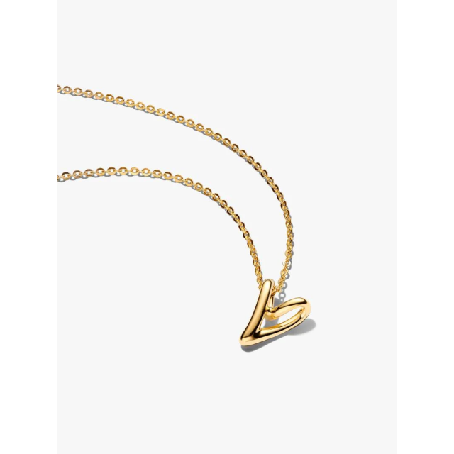 PANDORA MOMENTS Κολιέ με Mικρό Kρεμαστό σε Σχήμα Καρδιάς Ακανόνιστου Σχήματος
