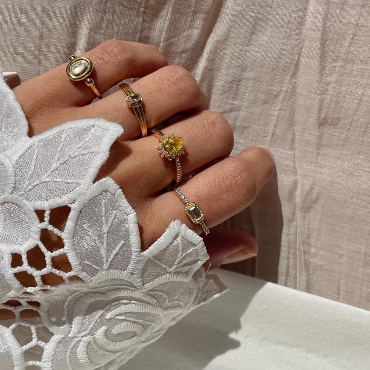 24KAE Ring with Oval Shaped Stone