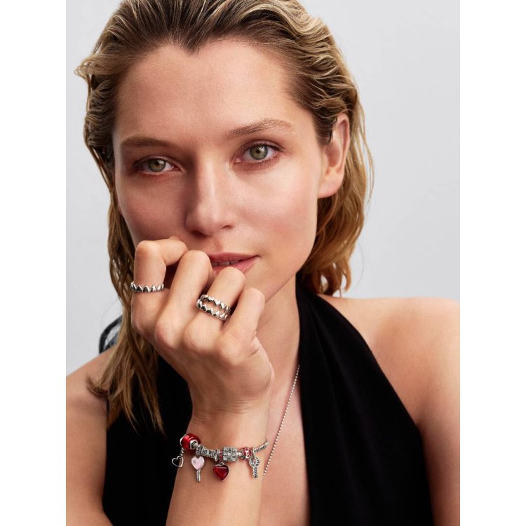 PANDORA ΜΟΜΕΝΤS Σύμβολο με Kόκκινο Γυαλί Murano