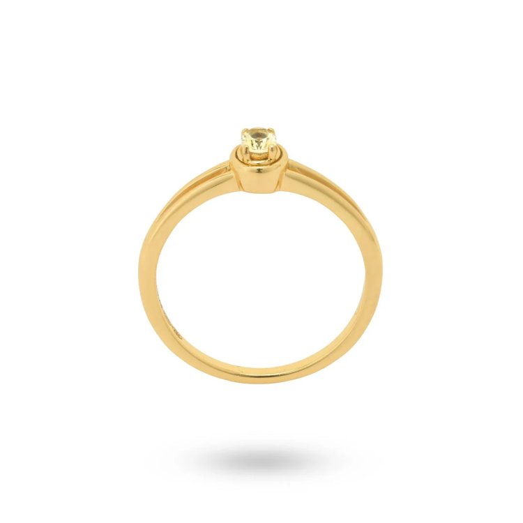 24KAE Ring with Oval Shaped Stone