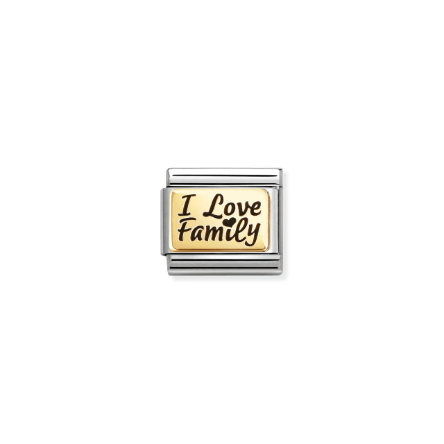NOMINATION COMPOSABLE CLASSIC LINK I LOVE FAMILY IN 18K GOLD & ENAMEL