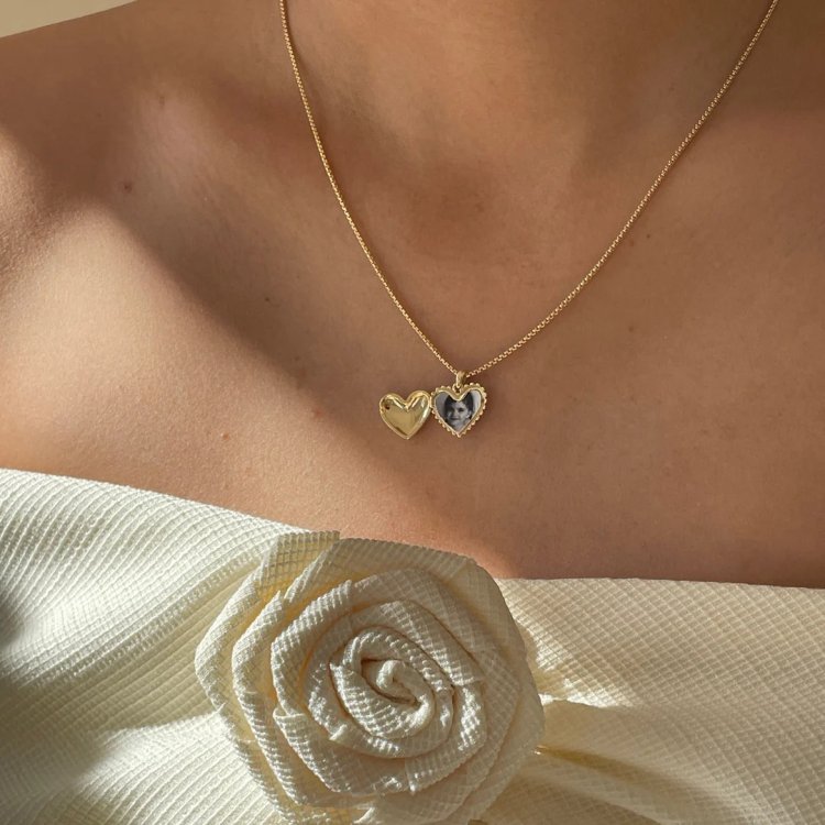 24KAE Medaillon in Heart Shape