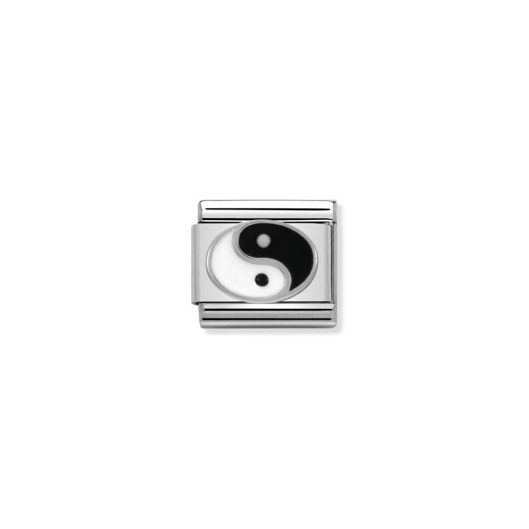 NOMINATION COMPOSABLE CLASSIC LINK YIN YANG IN ENAMEL & 925 SILVER
