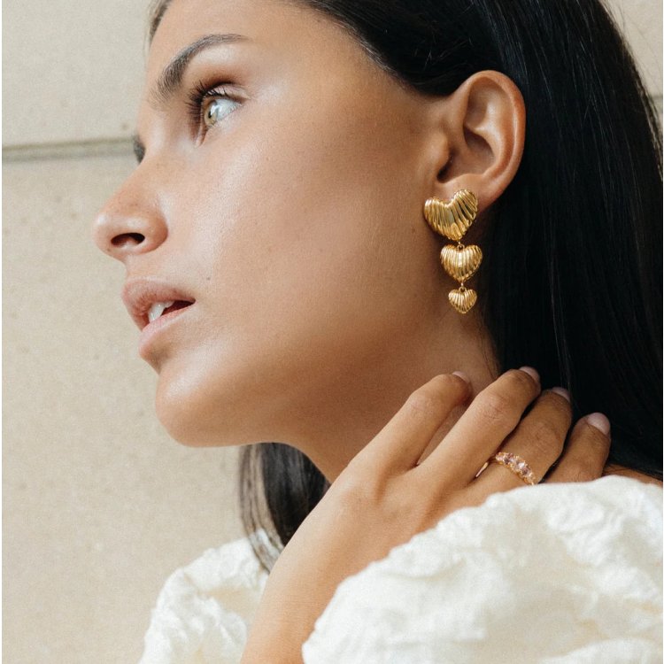 24KAE Earrings Heartshaped Statement 