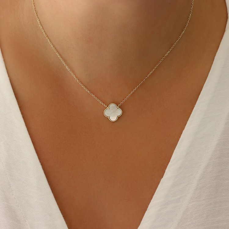 Κολιέ Van Cleef σε Κίτρινο Χρυσό 14Κ με Φίλντισι