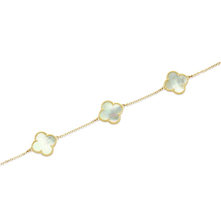 Βραχιόλι Van Cleef σε Κίτρινο Χρυσό 14Κ με Φίλντισι