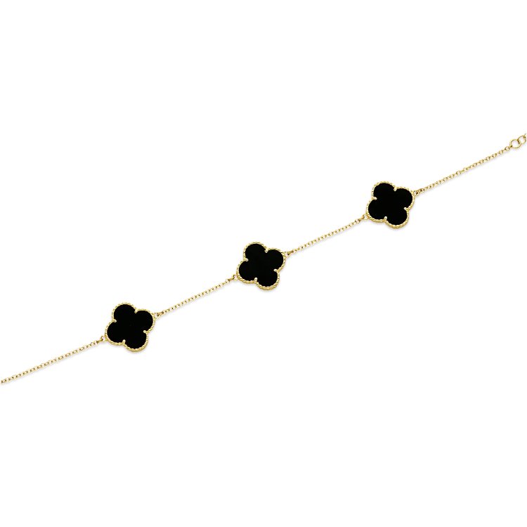 Βραχιόλι Van Cleef σε Κίτρινο Χρυσό 14Κ με Όνυχα