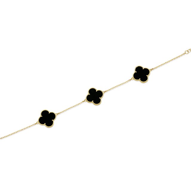 Βραχιόλι Van Cleef σε Κίτρινο Χρυσό 14Κ με Όνυχα