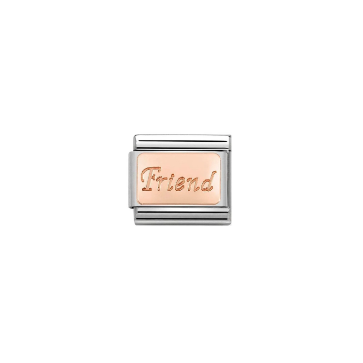 NOMINATION COMPOSABLE CLASSIC LINK FRIEND ENGRAVED 9K ROSE GOLD PLATE