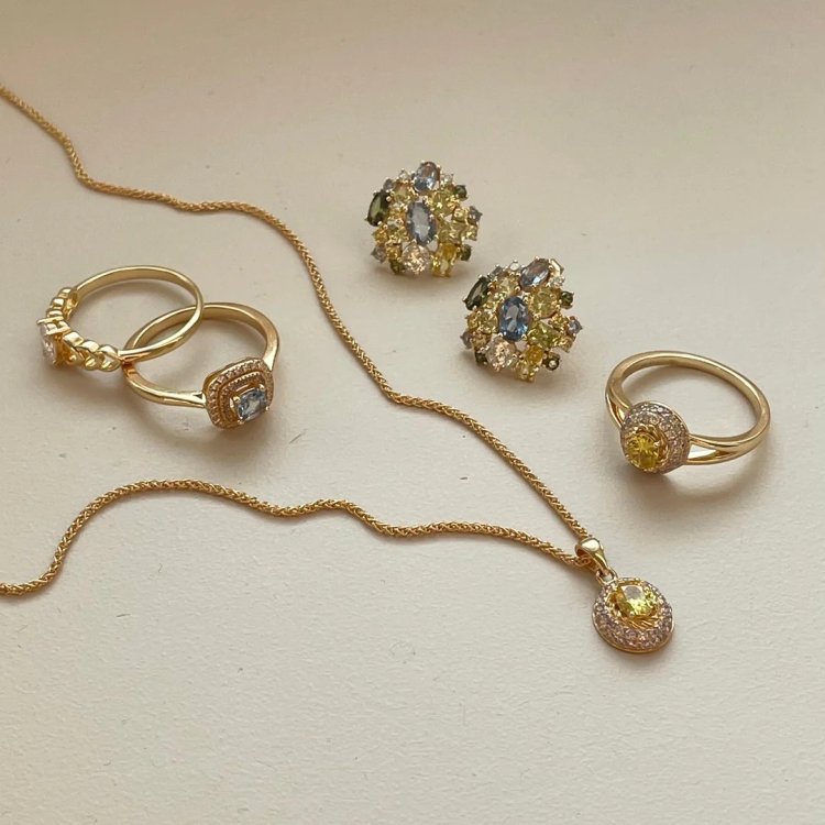 24KAE Earrings with Colored Stones