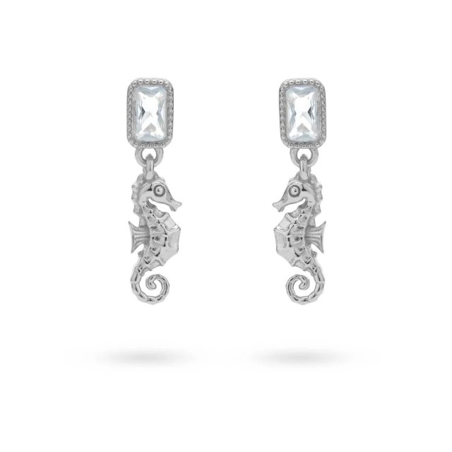 24KAE Earrings with Stone and Seahorse
