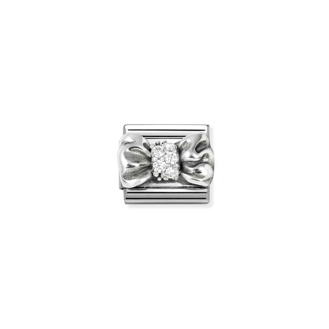 NOMINATION COMPOSABLE CLASSIC LINK BOW IN 925 SILVER & CZ