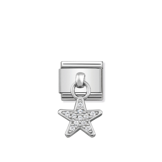 NOMINATION COMPOSABLE CLASSIC LINK STAR CHARM WITH CZ & 925 SILVER