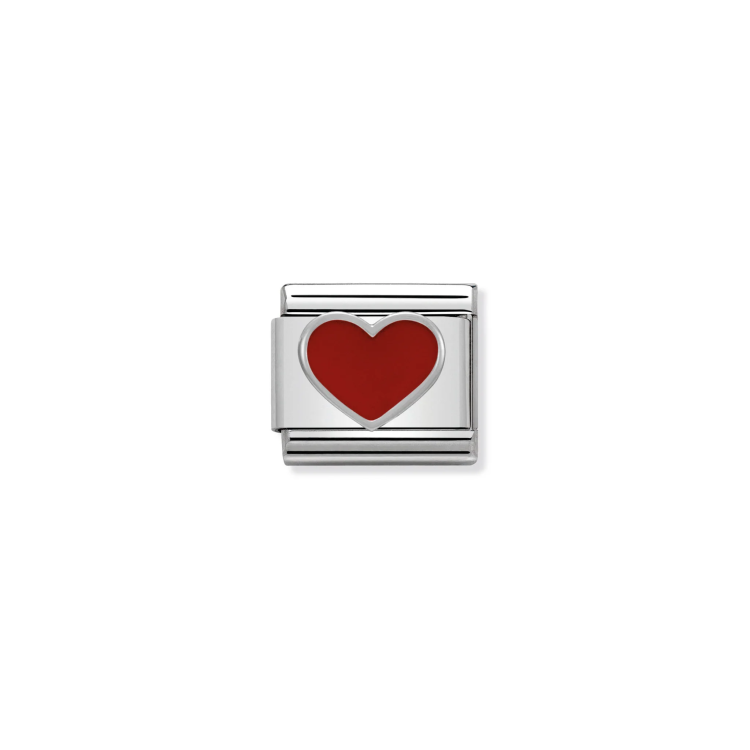 NOMINATION COMPOSABLE CLASSIC LINK RED HEART IN ENAMEL & 925 SILVER