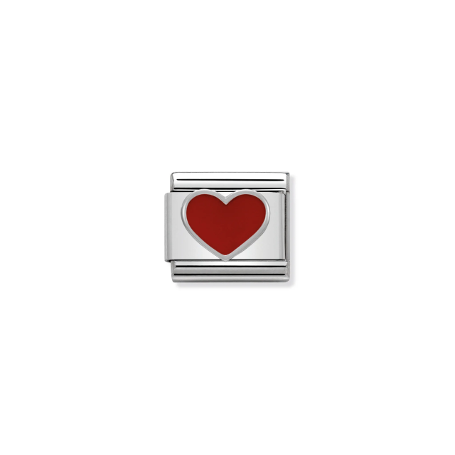 NOMINATION COMPOSABLE CLASSIC LINK RED HEART IN ENAMEL & 925 SILVER