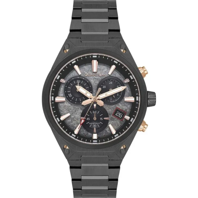 QUANTUM HUNTER Stainless Steel Black Bracelet