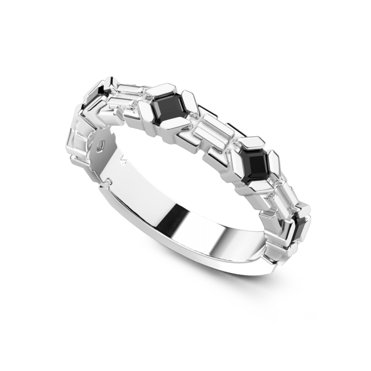 ZANCAN Band Silver Ring with Natural Stones