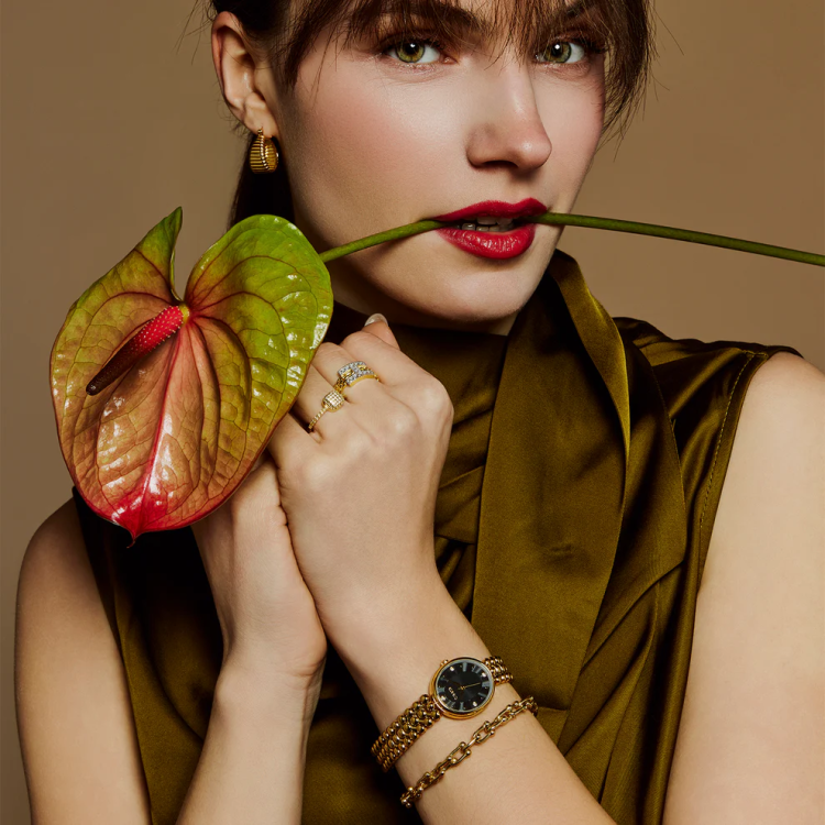 BREEZE SIRENA Gold Stainless Steel Bracelet with Swarovski