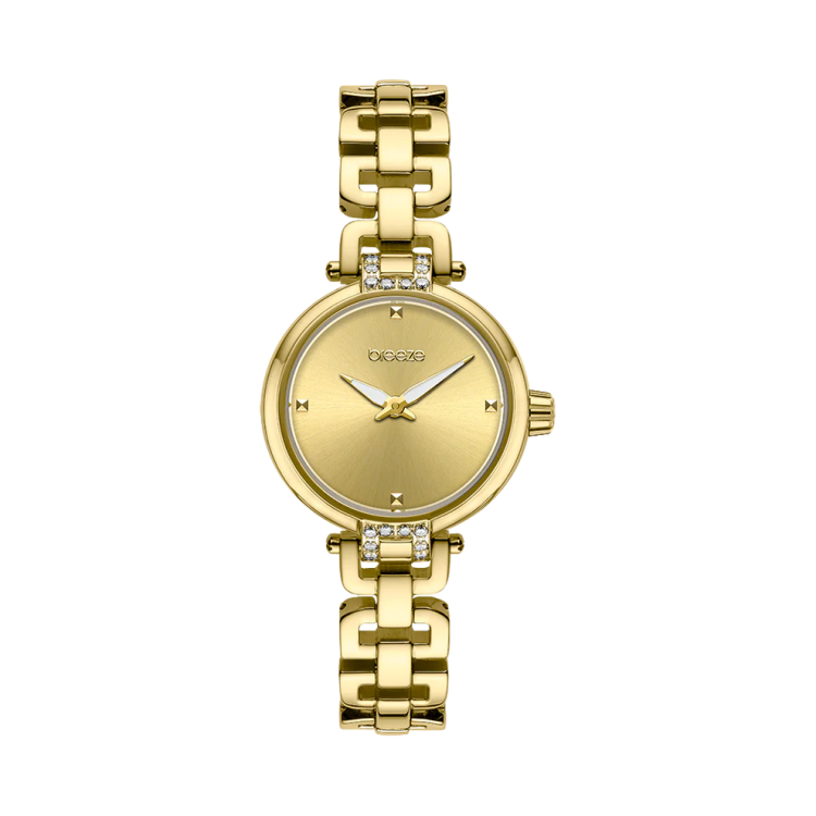 BREEZE KNOTIQUE Crystals Gold Stainless Steel Bracelet