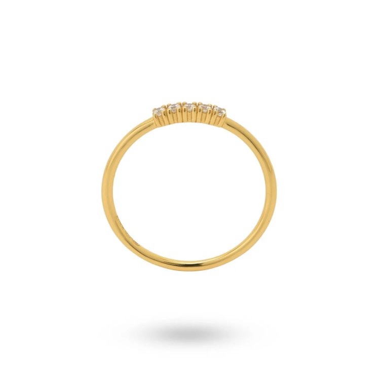 24KAE Ring with Small White Stones