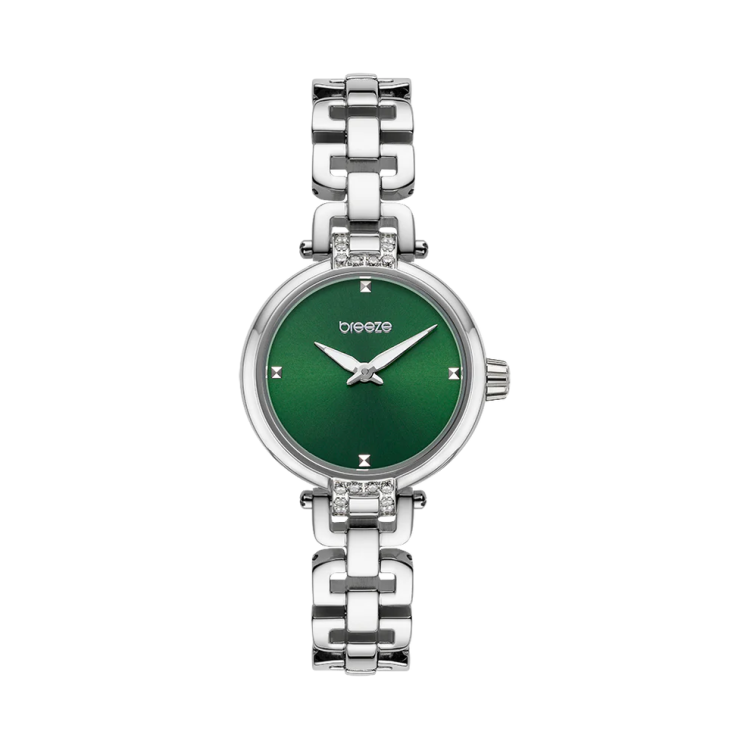 BREEZE KNOTIQUE Crystals Silver Stainless Steel Bracelet