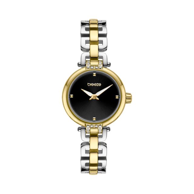 BREEZE KNOTIQUE Crystals Two Tone Stainless Steel Bracelet