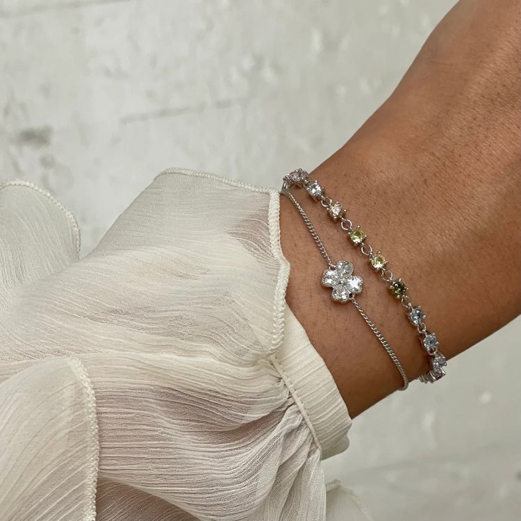 24KAE Bracelet with Colored Stones