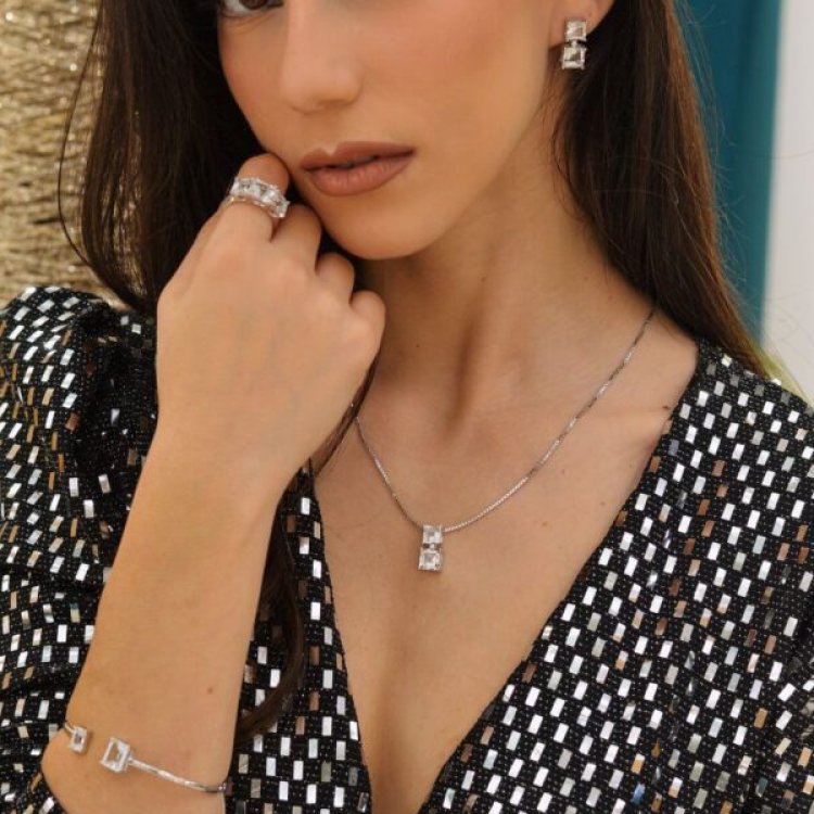 DAZZ Σκουλαρίκια Κρεμαστά σε Ασήμι 925 με Ζιργκόν