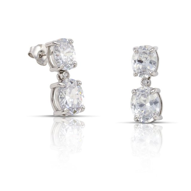 DAZZ Σκουλαρίκια Κρεμαστά σε Ασήμι 925 με Ζιργκόν