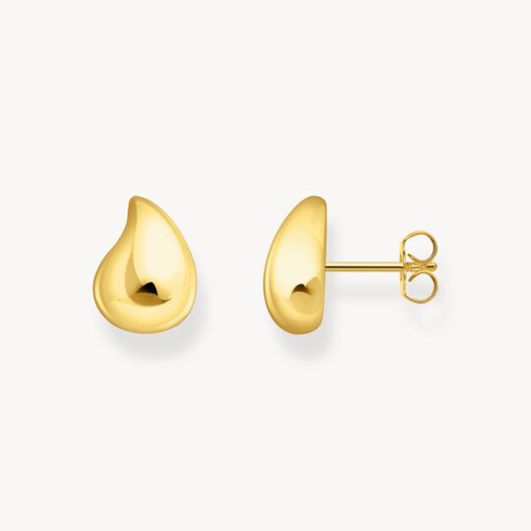 THOMAS SABO Small Gold Plated Ear Studs in Organic Shape