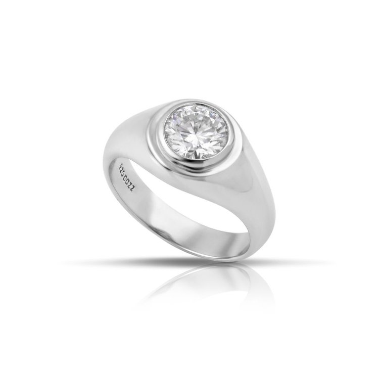 DAZZ Δαχτυλίδι σε Ασήμι 925 με Mοϊσανίτη