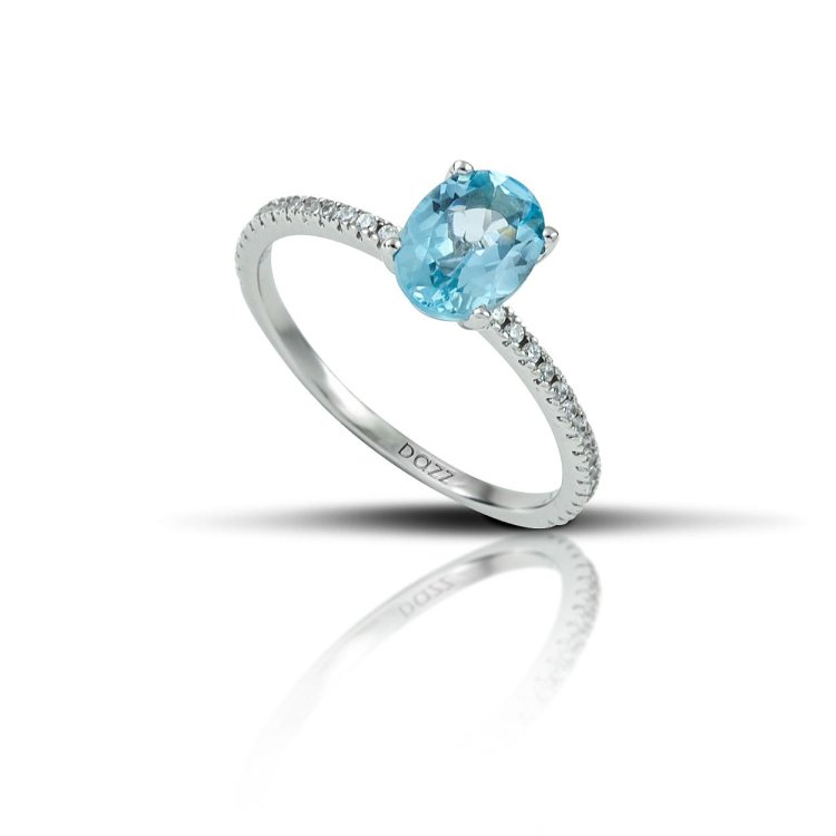 DAZZ Δαχτυλίδι Μονόπετρο σε Ασήμι 925 με Τοπάζ