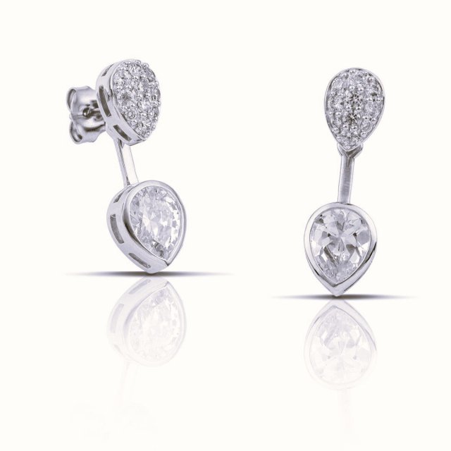 DAZZ Σκουλαρίκια Κρεμαστά σε Ασήμι 925 με Ζιργκόν