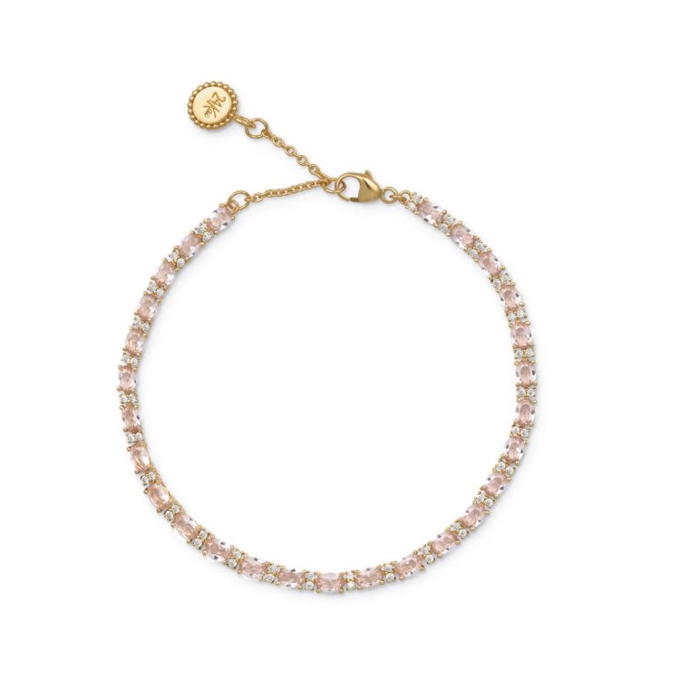 24KAE Bracelet with Pink Stones